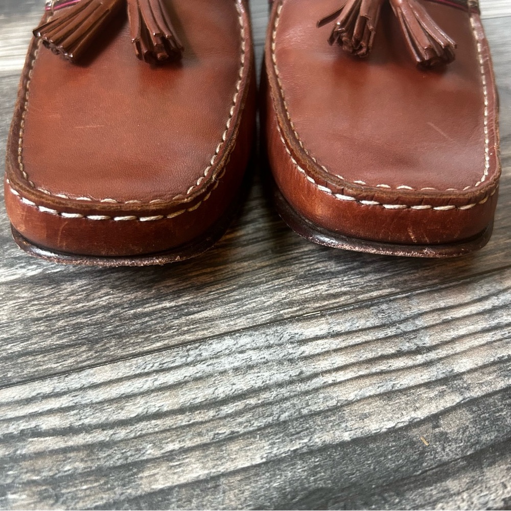 Cole Haan Women’s Brown Leather Slip-On Slide Tassel Loafers Size 9 - Picture 8 of 9